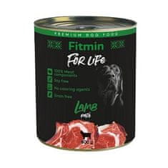 Fitmin FITMIN za življenje - Pate z jagnjetino za odrasle pse, 800 g, brez umetnih dodatkov, brez glutena, v konzervi