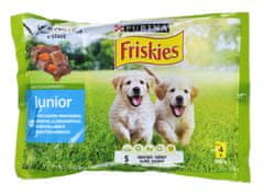 slomart FRISKIES Junior Piščanec s Korenjem - mokra hrana za pse - 4x100g, primerna za vse pasme, za splošno zdravje mladih psov