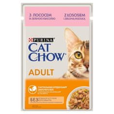 slomart Purina Cat Chow 85 g mokra hrana za mačke z okusom lososa, za odrasle mačke, z občutljivostjo na hrano