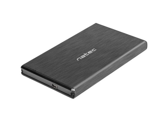 Natec Natec Genesis Rhino 2.5" črn aluminijast ohišje za HDD z USB povezavo in eSATA podporo, hitrost prenosa do 480 Mbit/s