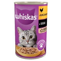 Whiskas WHISKAS piščanec v omaki - mokra hrana za mačke - 400 g, brez umetnih barvil, za odrasle mačke, zdrava izbira