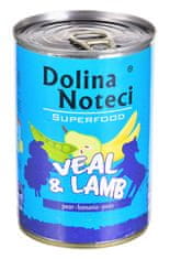 DOLINA NOTECI DOLINA NOTECI Superfood Goveje meso z jagnjetino - mokra pasja hrana za odrasle pse, 400 g