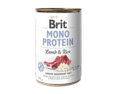 Brit BRIT MONO PROTEIN mokra hrana za pse jagnjetina z rižem 400 g, brez umetnih dodatkov, brez glutena, primerna za vse pasme