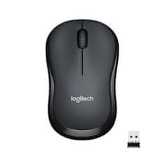 Logitech Logitech M220 Silent brezžična miška, ambidextrous, 1000 DPI, dolga življenjska doba baterije, barva: oglje, gigabitni sprejemnik