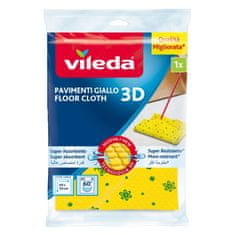 Vileda Mikrofibra Vileda 3D žalne krpe, 1 kos, rumena, brez prask, hitro sušenje, 50% viskoza, 30% poliester, 20% polipropilen