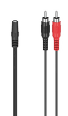 Hama 00205186 avdio adapter, 2x činč vtič - 3.5 mm stereo priključek