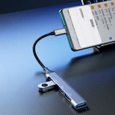 DUDAO A16T HUB adapter USB-C - 4x USB, črna