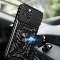 MG Hybrid Armor Camshield ovitek za iPhone 15, črna