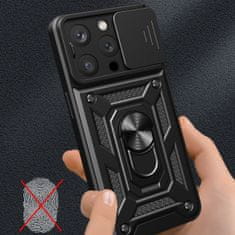 MG Hybrid Armor Camshield ovitek za iPhone 15 Pro Max, črna