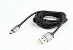 GEMBIRD Kabel USB 3.0 AM do Type-C (AM/CM), 1,8 m, pleten, črn, blister