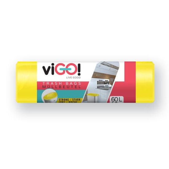 VIGO VREČA ZA SMETI LDPE, 60L/10 KOSOV, 60X80CM RUMENA