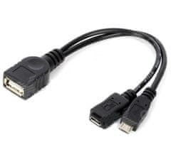 PremiumCord Redukcijski kabel USB USB A/ženska+Micro USB/ženska - Micro USB/ženska OTG