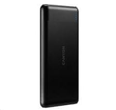 Canyon powerbank PB-107B PD/QC3.0,10000mAh Li-pol, vhod 5/9/12V (MicroUSB/USB-C),izhod 5/9/12V (USB-A+USB-C),črna