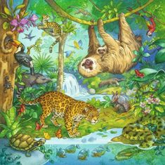 Ravensburger Puzzle Živali džungle 3x49 kosov