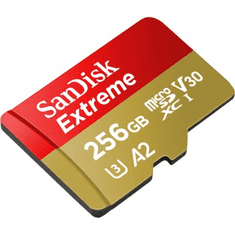 SanDisk Extreme microSDXC kartica za mobilne igre 256GB 190MB/s in 130MB/s, A2 C10 V30 UHS-I U3