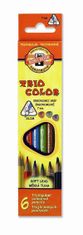 Koh-i-Noor TRIOCOLOR barvice trikotne tanke (mehko črnilo) komplet 6 kosov v papirnati škatli