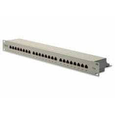 Digitus Patch panel, CAT5E, zaščiteni, 24x 8P8C LSA, 1U, siva