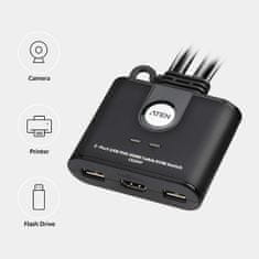 Aten 2-portni HDMI KVM USB mini, integrirani kabli, gumb za preklop