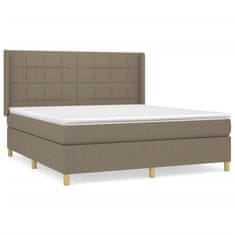 Vidaxl Box spring postelja z vzmetnico taupe 160x200 cm blago