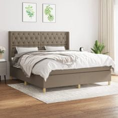 Vidaxl Box spring postelja z vzmetnico taupe 160x200 cm blago