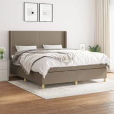 Vidaxl Box spring postelja z vzmetnico taupe 160x200 cm blago