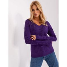 Wool Fashion Ženski pulover z V-izrezom COLEMAN temno vijolične barve AT-SW-2329.98P_401795 Univerzalni