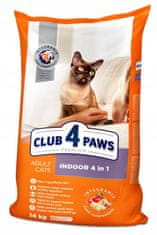 Club4Paws Premium "Indoor 4 in1 " suha hrana za odrasle mačke 14 kg