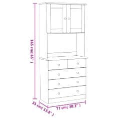 Vidaxl Komoda ALTA 77x35x165 cm trdna borovina