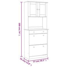 Vidaxl Komoda ALTA 77x35x188 cm trdna borovina