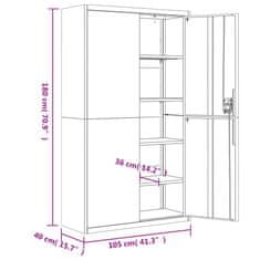 Vidaxl Arhivska omara antracitna 105x40x180 cm jeklo