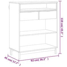 Vidaxl Barska miza FLAM 92x45x110 cm trdna borovina