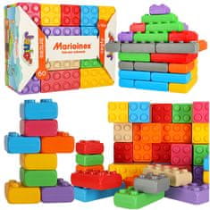 WOWO Gradbene opeke MARIOINEX - MARIOINEX Colored Building Bricks Junior Blocks - 60 Elements Poljska proizvodnja