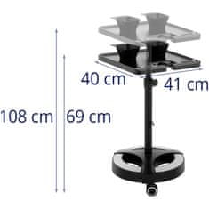 Noah Frizerski voziček nastavljiv 400 x 400 mm + 2 posodi