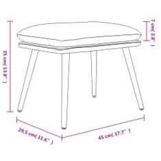 Vidaxl Stolček za noge svetlo siv 45x29,5x35 cm žamet