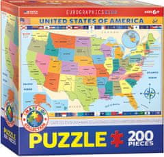 EuroGraphics Puzzle Zemljevid Združenih držav Amerike 200 kosov