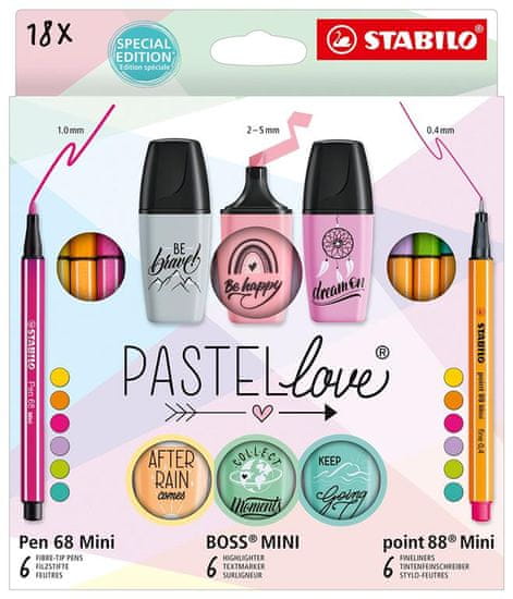 Stabilo Set MINI World Pastellove 18er