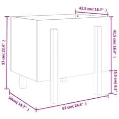 Vidaxl Vrtna visoka greda bela 62x50x57 cm trdna borovina