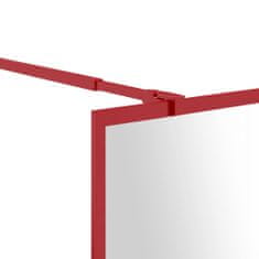 Vidaxl Stena za tuš s prozornim ESG steklom rdeča 100x195 cm