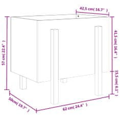 Vidaxl Vrtna visoka greda črna 62x50x57 cm trdna borovina