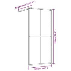 Greatstore Stena za tuš s prozornim ESG steklom zlata 100x195 cm