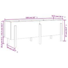 Vidaxl Vrtna visoka greda bela 160x50x57 cm trdna borovina