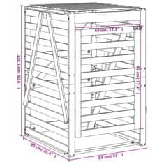 Vidaxl Lopa za smetnjak 84x90x128,5 cm trden les douglas