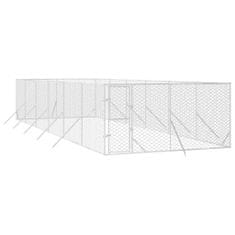 Vidaxl Zunanja pasja ograda srebrna 4x12x2 m pocinkano jeklo