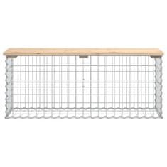 Vidaxl Vrtna gabionska klop 103x31,5x42 cm trdna borovina