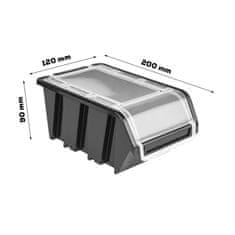 botle Kovinska stena za orodje 156x72 cm Sistem za shranjevanje z držali za orodje Kljuke za orodje in 7 odlagalnih škatel 120 x 200 x 90 mm Barva: črna Perforirana plošča Delavnica Garaža Pegboard Električ