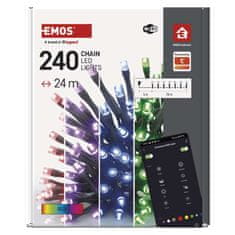 Emos GoSmart LED božična veriga, 24 m, zunanja in notranja, RGB, programi, časovnik, WiFi