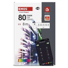 Emos GoSmart LED božična veriga, 8 m, zunanja in notranja, RGB, programi, časovnik, WiFi