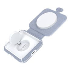 Choetech Brezžični polnilec 2-v-1 Choetech T323, MagSafe in MFI (siv)