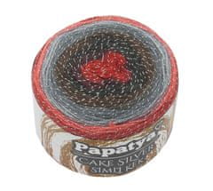 Bellatex PAPATYA CAKE SILVER - 150g / 540 m - rdeča, siva, črna