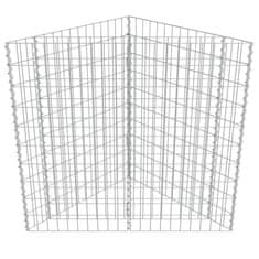 Vidaxl Visoka greda gabion pocinkano jeklo 75x75x50 cm